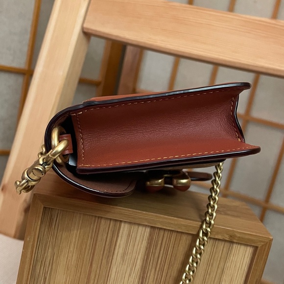 Coach Tabby Crossbody Wristlet Brass/Rust NWT - Picture 11 of 17